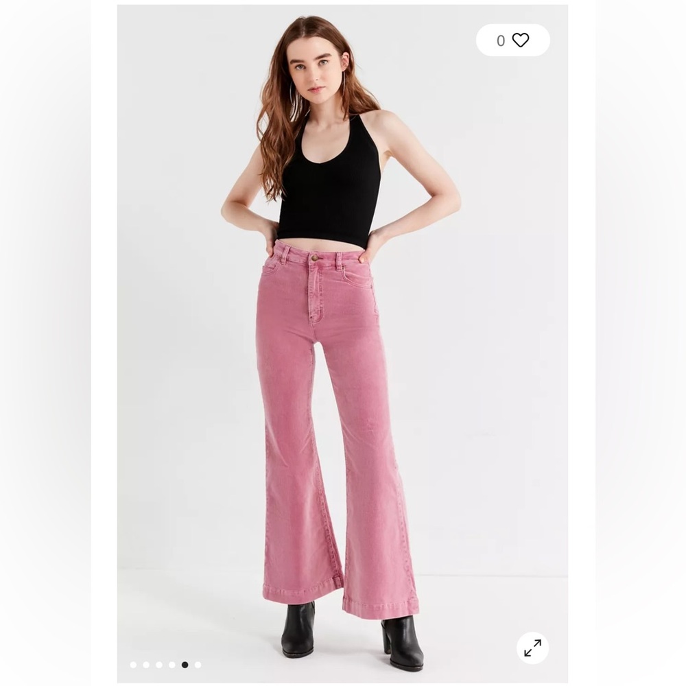 ROLLA’S Eastcoast Baby Whale Corduroy Lilac Cord High rise Flare Pants Size 24